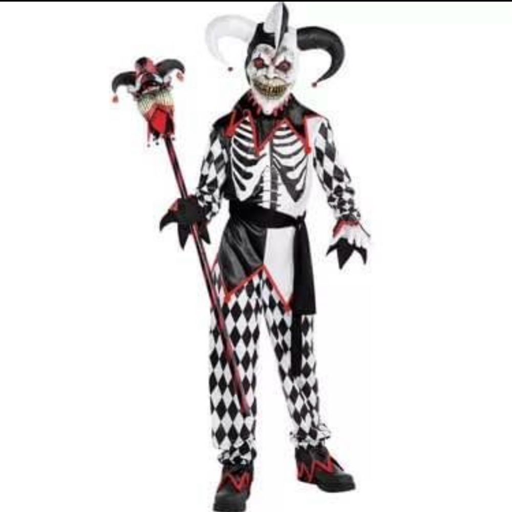 Sinister Jester Halloween Costume Youth Small